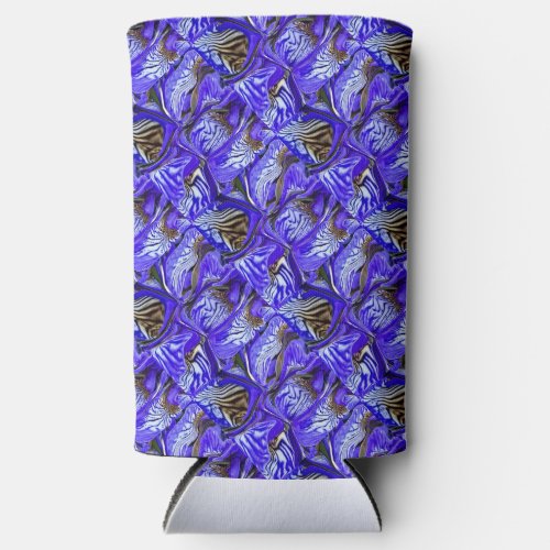 Purple Iris Flower  Slanted  Tiled   Seltzer Can Cooler