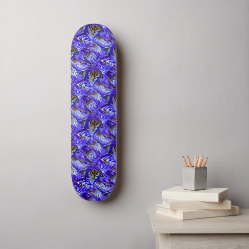 Purple Iris Flower  Slanted  Tiled  Skateboard