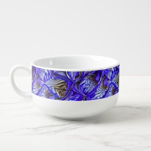 Purple Iris Flower  Slanted  Tiled  Soup Mug
