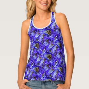 Purple Iris Flower / Slanted / Tiled / Tank Top