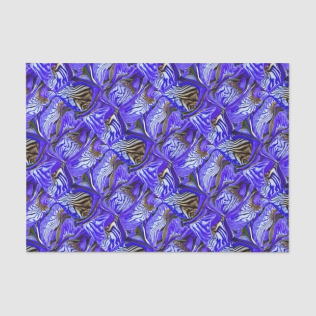 Purple Iris Flower / Slanted / Tiled /  Tissue Paper (Front)