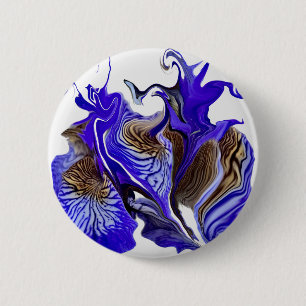 Purple Iris Flower Swirls Button