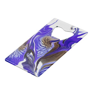Purple Iris Flower Swirls Credit Card Bottle Opener
