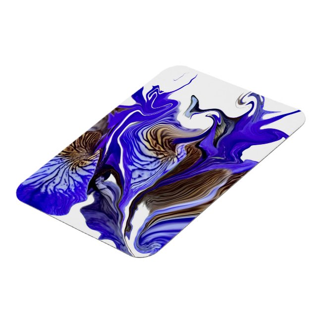 Purple Iris Flower Swirls Flexible Magnet (Left Side)