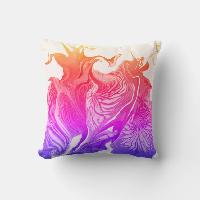 Purple Iris Flower Swirls / Ipanema / Throw Pillow (Front)