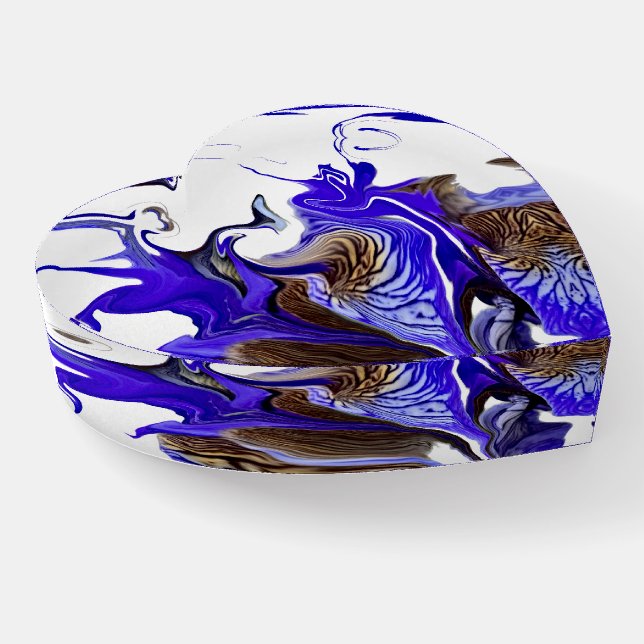 Purple Iris Flower Swirls Paperweight (Angled)