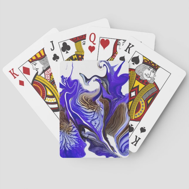 Purple Iris Flower Swirls Poker Cards (Back)