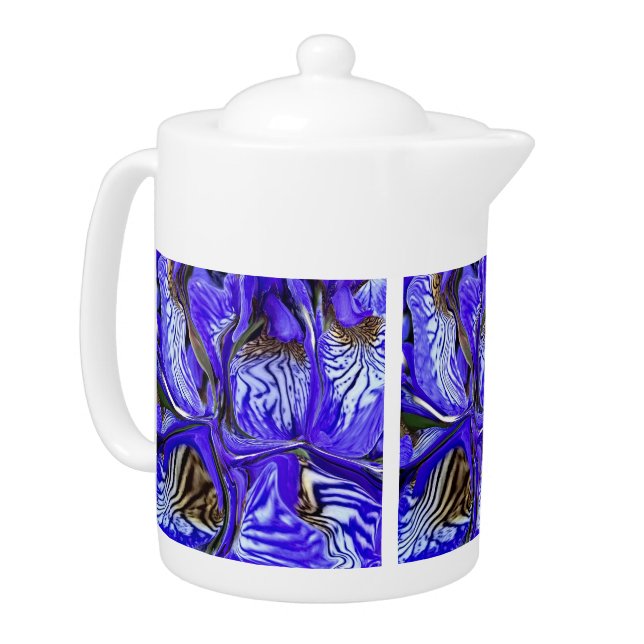 Purple Iris Flower Teapot (Left)