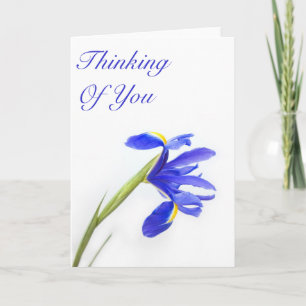 Purple Iris Flower Thinking of You Card