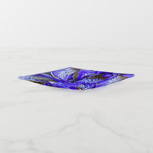 Purple Iris Flower Trinket Tray