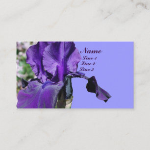 Purple Iris Flower Up Close Business Card