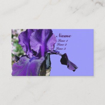 Purple Iris Flower Up Close Business Card by SmilinEyesTreasures at Zazzle