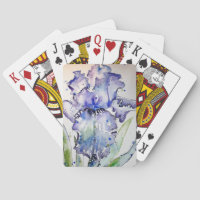 Purple Iris Flower Watercolour Playing Cards Set