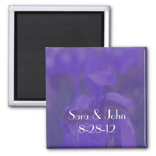 Purple Iris Flower Wedding Favor Magnet