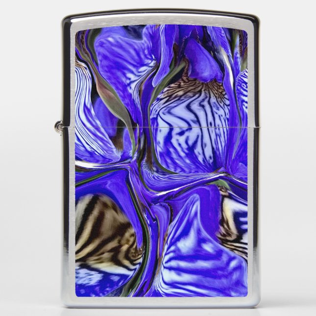Purple Iris Flower Zippo Lighter (Front)