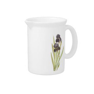 Purple Iris Flowers Beverage Pitcher