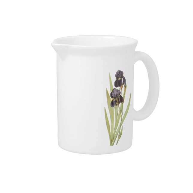 Purple Iris Flowers Beverage Pitcher (Right)