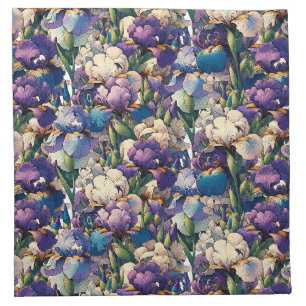 Purple iris Flowers Floral gardening Flower Garden Cloth Napkin