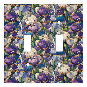 Purple iris Flowers Floral gardening Flower Garden Light Switch Cover