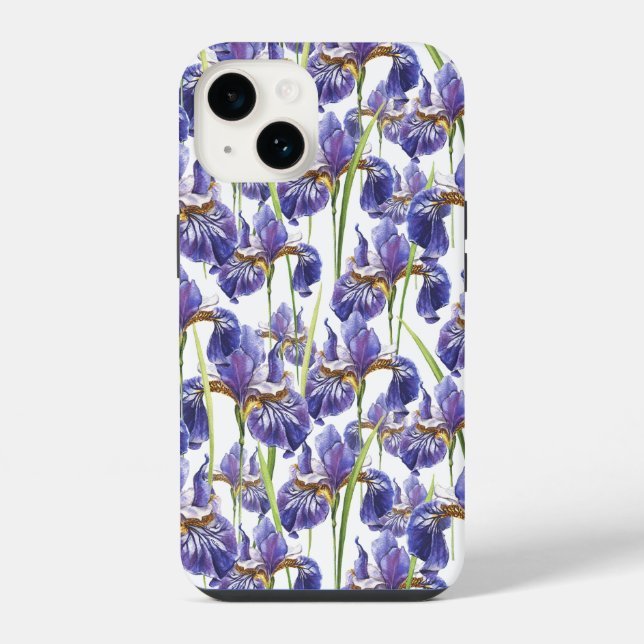 Purple Iris Flowers Iphone Case (Back)