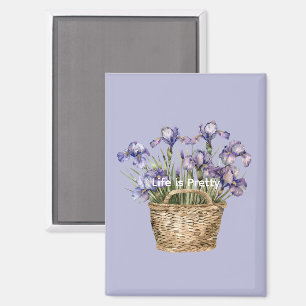 Purple Iris Flowers Magnet