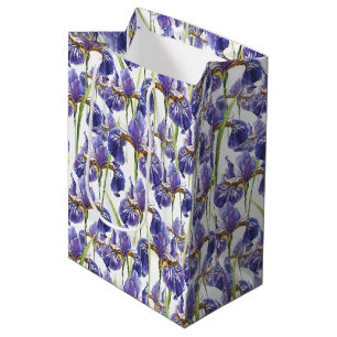 Purple Iris Flowers Medium Gift Bag