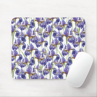 Purple Iris Flowers Mouse Pad