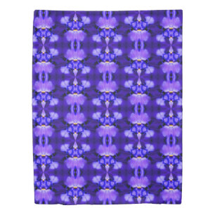 Purple Iris Flowers Nature Pattern Duvet Cover