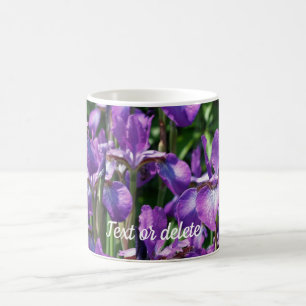 Purple Iris Flowers Personalized Coffee Mug