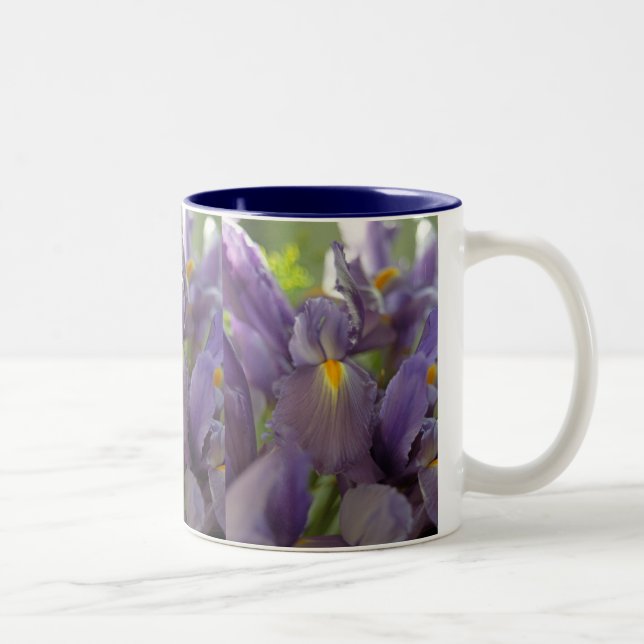 Purple Iris Flowers Photo Art Coffee Mugs (Right)
