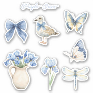 Purple Iris Flowers Sticker