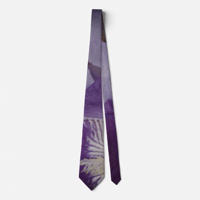 Purple Iris Flral Detail Tie (Front)