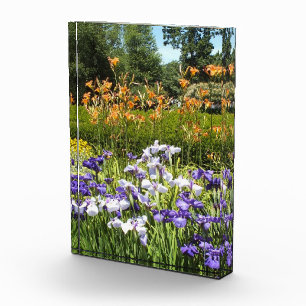 Purple Iris Garden Acrylic Photo Block