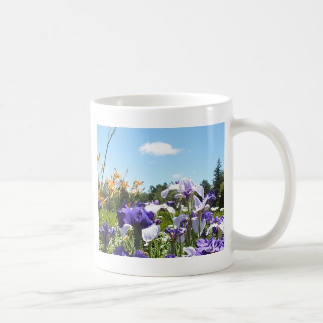 Purple Iris Garden Coffee Mug (Right)