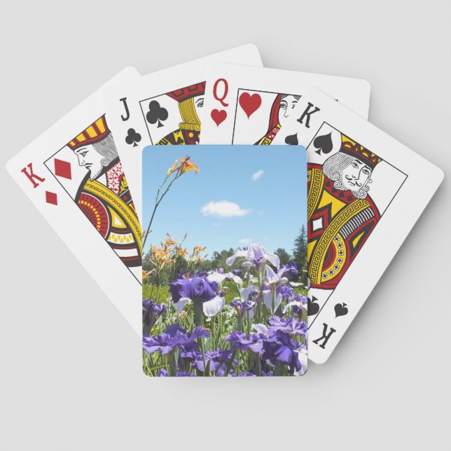 Purple Iris Garden Poker Cards (Back)