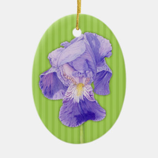 Purple Iris green Ornament