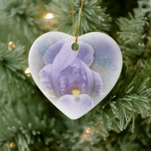 Purple Iris Heart Ornament