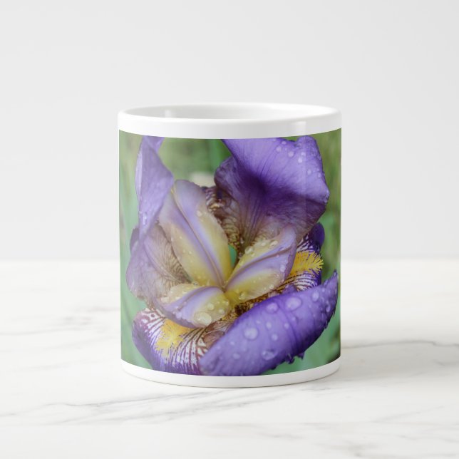 Purple Iris (Iris Germanica) Giant Coffee Mug (Front)