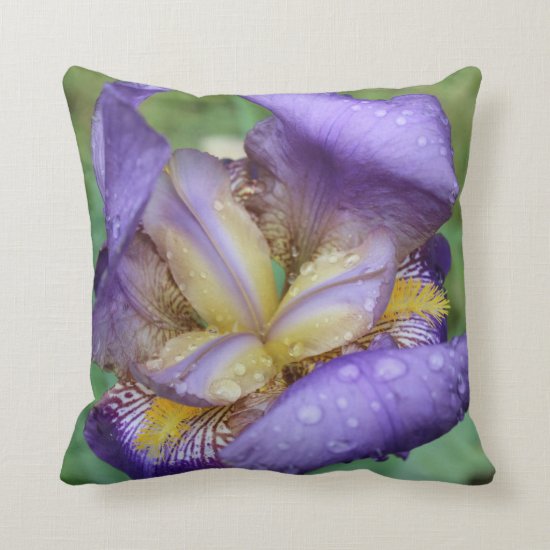 Purple Iris (Iris Germanica) Throw Pillow