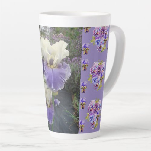 Purple Iris Irises floral flower garden Latte Mug