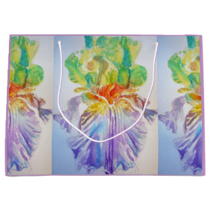 Purple Iris Irises Floral Watercolor Gift Bag