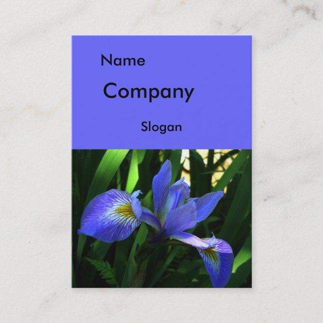 Purple Iris Large Business Card (Front)