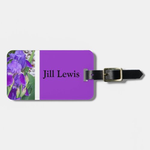 Purple Iris Luggage Tag