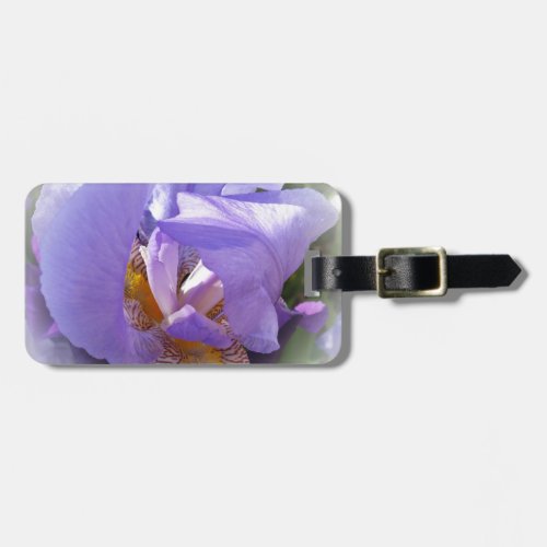 purple iris luggage tag