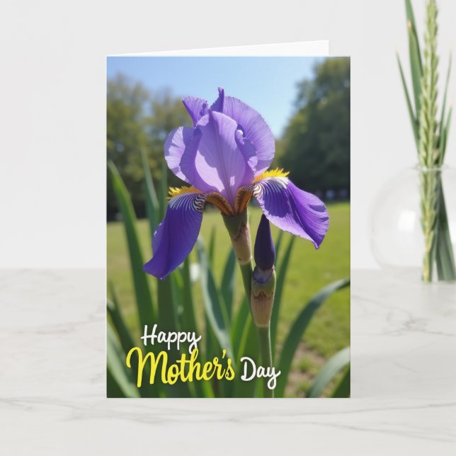 Purple Iris Mothers Day Card (Front)
