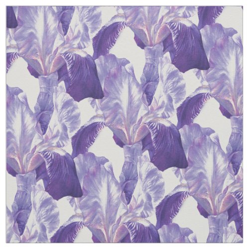 Purple Iris painting botanical art pattern Fabric