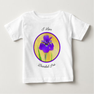 Purple Iris Painting - Original Flower Art Baby T-Shirt