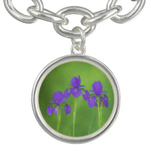 Purple Iris Painting - Original Flower Art Bracelet