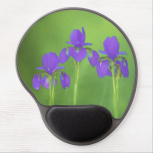 Purple Iris Painting - Original Flower Art Gel Mouse Pad
