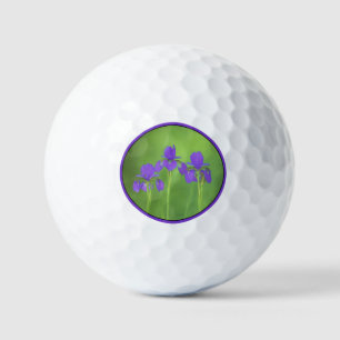 Purple Iris Painting - Original Flower Art Golf Balls